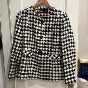 Zara Houndstooth Blazer